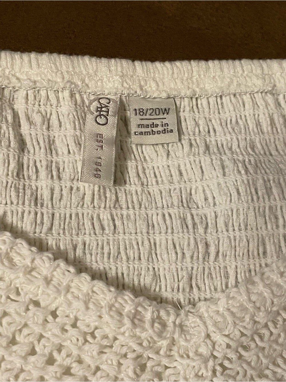 Cato White Crochet shirt